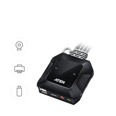 ATEN Commutateur KVM hybride DisplayPort 2 ports USB-C - Accessoire Réseau - visuel 6