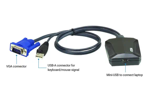 Adaptateur chariot de sécurité console KVM USB pour ordinateur portable - ATEN - Accessoire Réseau - visuel 5