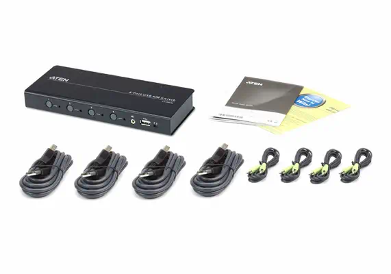 Commutateur KM sans limite USB à 4 ports (câbles inclus) - ATEN - Accessoire Réseau - visuel 5