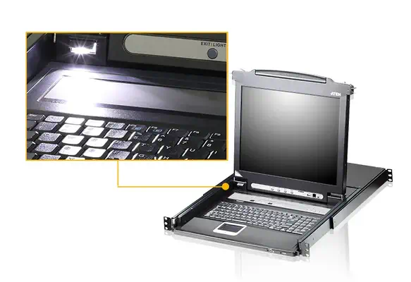 ATEN CL5708MW support d'ordinateurs 43,9 cm (17.3") 1920 x 1080 pixels Métal, Plastique Noir 1U - Accessoire Réseau - visuel 3