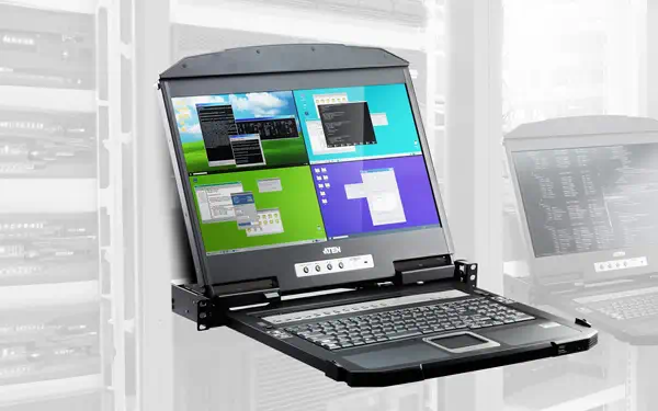ATEN CL3884NW support d'ordinateurs 47 cm (18.5") 1920 x 1080 pixels Métal Noir 1U - Accessoire Réseau - visuel 6