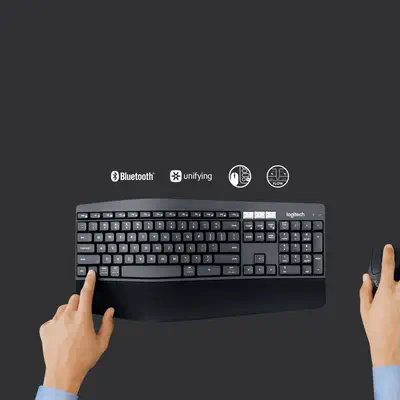 Logitech 920-008221 clavier Souris incluse Universel RF sans fil + Bluetooth QWERTZ Allemand Noir - Clavier - visuel 6