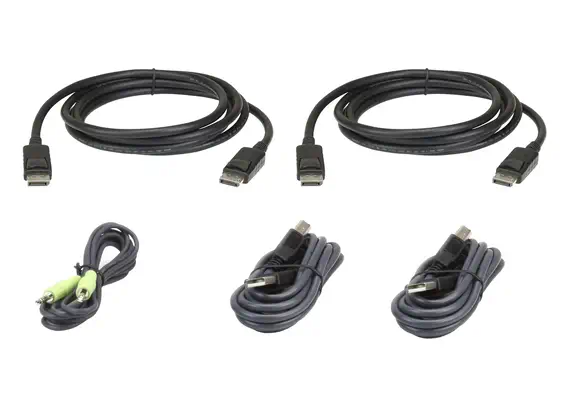 Kit de câbles KVM sécurisé deux affichages DisplayPort USB 1,8 M - ATEN - Accessoire Réseau - visuel 1