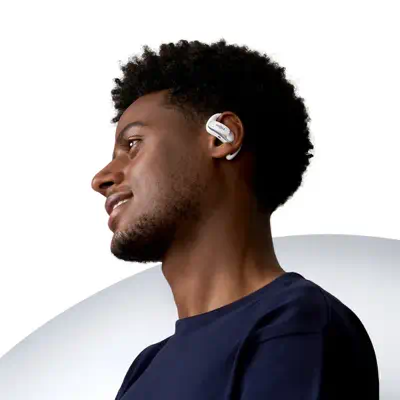 SHOKZ OpenFit Air, weiss Casque Sans fil Crochets auriculaires Appels/Musique/Sport/Au quotidien Blu - Shokz - Casque Micro - visuel 5