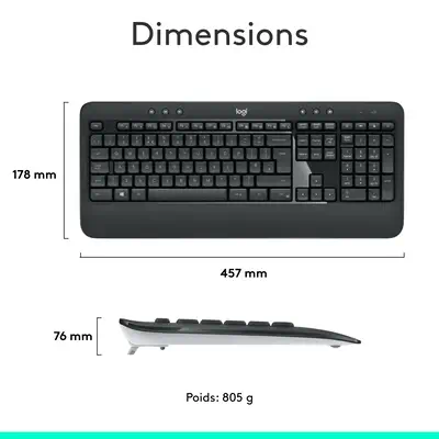 Logitech 920-008676 clavier Souris incluse Universel USB AZERTY Logitech - visuel 1 - hello RSE - DES OUTILS ESSENTIELS POUR PLUS D'EFFICACITÉ