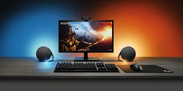 Logitech G G560 Haut-parleur gaming pour PC LIGHTSYNC Logitech - visuel 1 - hello RSE - Intégration dans le jeu et effets d'éclairage personnalisés