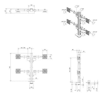 Dataflex Viewgo modular bras pour écran - bureau 243 - Support Fixe & Mobile - visuel 7