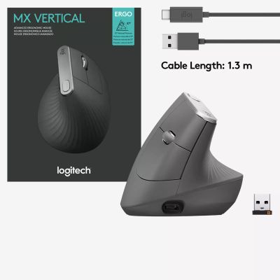 Logitech - Souris Ergonomique Vertical Lift Bluetooth - Noir