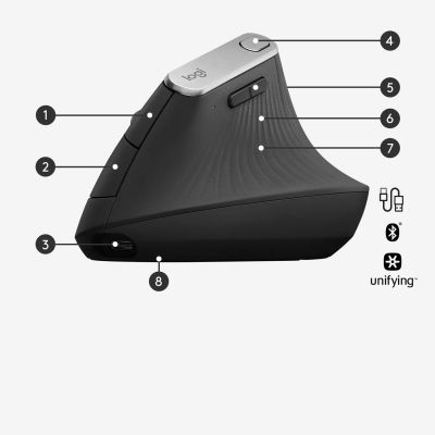 Vente LOGITECH MX Vertical Advanced Ergonomic Mouse - GRAPHITE Logitech au meilleur prix - visuel 6