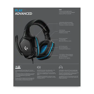 Logitech G G432 7.1 Surround Sound Wired Gaming Headset - Casque Micro - visuel 9