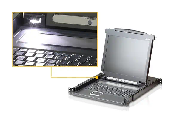 ATEN Console LCD à un seul rail (PS/2-USB, VGA) - Accessoire Réseau - visuel 3