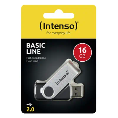 Intenso Basic Line lecteur USB flash 16 Go USB Type-A 2.0 Noir, Argent - Clé USB - visuel 3