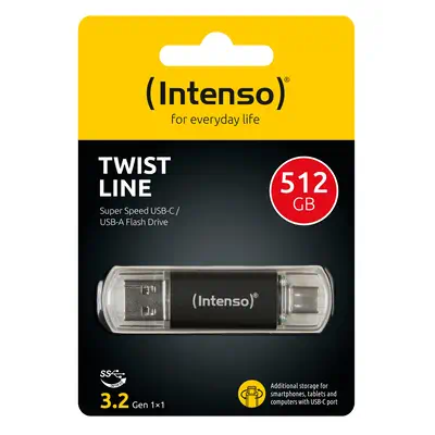Intenso Twist Line lecteur USB flash 512 Go USB Type-A / USB Type-C 3.2 Gen 1 (3.1 Gen 1) Anthracite - Clé USB - visuel 2