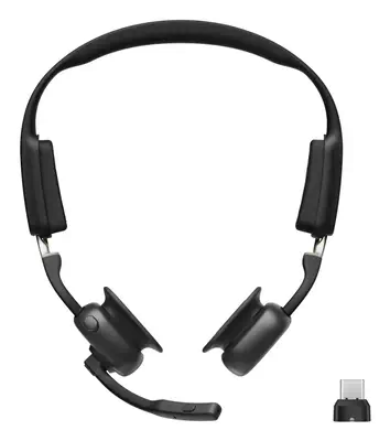 SHOKZ Openmeet Casque Sans fil Crochets auriculaires Bureau/Centre d'appels USB Type-C Bluetooth Noi - Shokz - Casque Micro - visuel 1