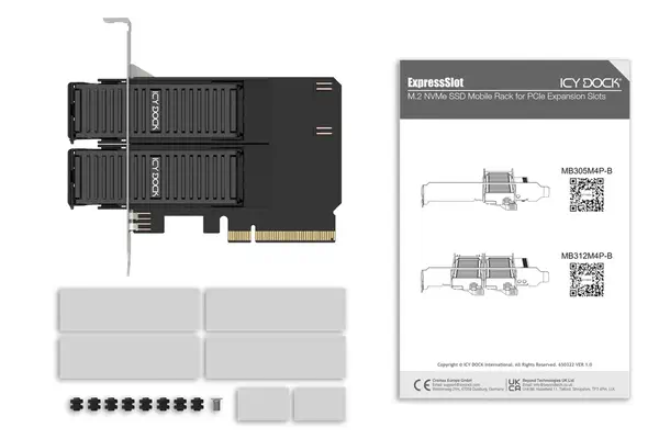 Icy Dock MB312M4P-B carte et adaptateur d'interfaces M.2, PCIe - Accessoire Stockage - visuel 8