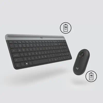 Logitech 920-009192 clavier Souris incluse Universel RF sans fil QWERTZ Suisse Graphite - Clavier - visuel 5