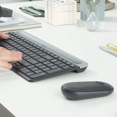 Logitech 920-009192 clavier Souris incluse Universel RF sans fil QWERTZ Suisse Graphite - Clavier - visuel 3