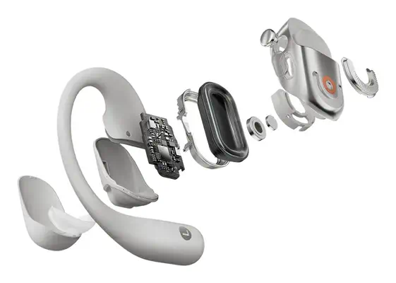 SHOKZ OpenFit 2+ Casques Sans fil Crochets auriculaires, Ecouteurs Appels/Musique Bluetooth Gris - Shokz - Casque Micro - visuel 3