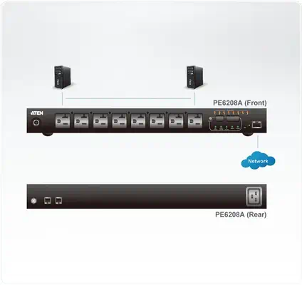 ATEN PE6208G unité de distribution d'énergie 8 sortie(s) CA 1U Noir - Accessoire Onduleur - visuel 4