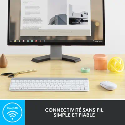 Logitech 920-009191 clavier Souris incluse Bureau RF sans Logitech - visuel 1 - hello RSE - Frappe et navigation fluide et confortable