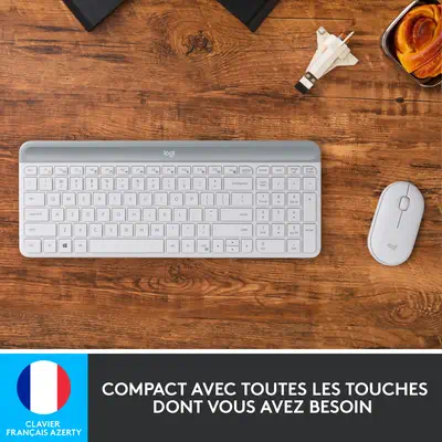 Logitech 920-009191 clavier Souris incluse Bureau RF sans Logitech - visuel 1 - hello RSE - Minimaliste, moderne, compact