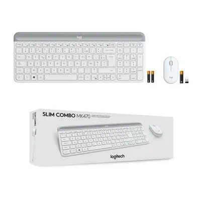 Logitech 920-009191 clavier Souris incluse Bureau RF sans fil AZERTY Français Blanc - Pack Clavier, souris - visuel 10