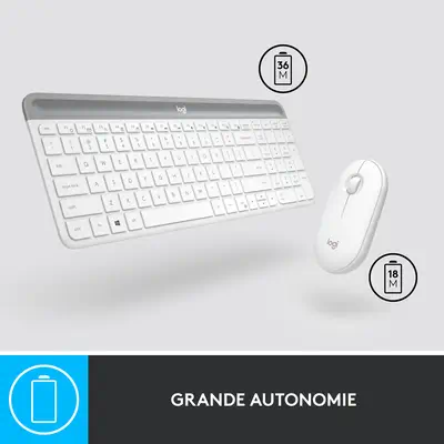 Logitech 920-009191 clavier Souris incluse Bureau RF sans Logitech - visuel 1 - hello RSE - Travail silencieux