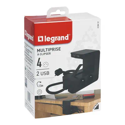 Legrand 0 504 12 multiprise 1,5 m 4 sortie(s) CA Intérieure Noir - Prise parafoudre - visuel 3