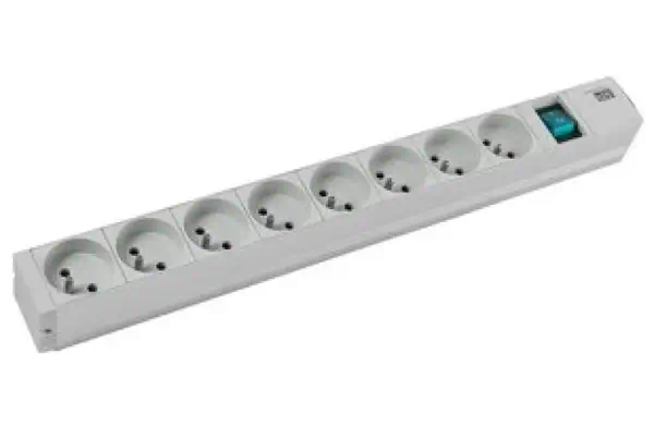 Bachmann 333.419 unité de distribution d'énergie 8 sortie(s) CA 1U Gris - Prise parafoudre - visuel 1