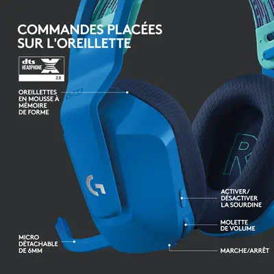 Logitech G G733 wireless gaming - Casque Micro - visuel 10