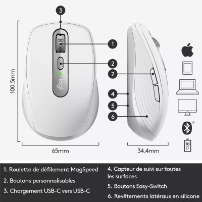 Vente LOGITECH MX Anywhere 3 for Mac Mouse laser Logitech au meilleur prix - visuel 6
