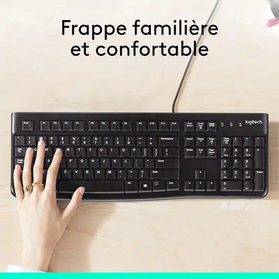 Logitech K120 Logitech - visuel 1 - hello RSE - DURABLE ET RÉSISTANT AUX ÉCLABOUSSURES