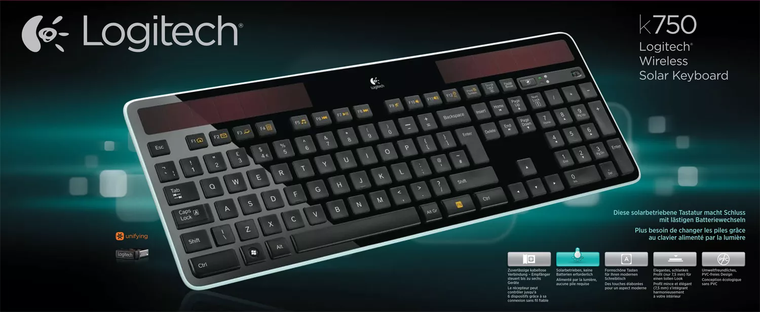 Achat Logitech Wireless Solar Keyboard K750 sur hello RSE - visuel 3