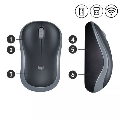 Vente LOGITECH M185 Wireless Mouse - SWIFT GREY - Logitech au meilleur prix - visuel 4