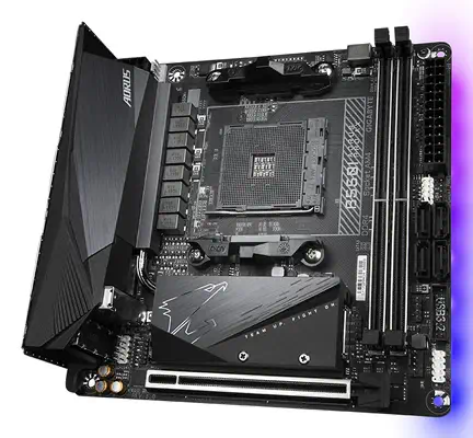 B550I AORUS PRO AX Carte mère - Processeurs AMD Ryzen 5000, VRM 8 phases, jusqu'à 5300 MHz DDR4, 1xP - Gigabyte - visuel 4