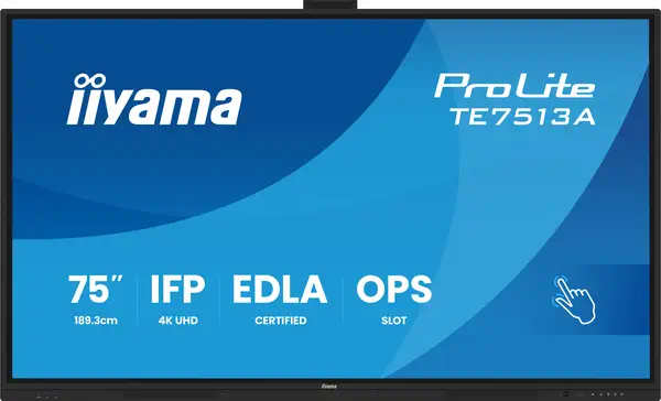 iiyama TE7513A-B3AG Écran d'affichage dynamique Écran plat interactif 190,5 cm (75") LCD Wifi 500 cd - Ecran Numérique Interactif - visuel 2
