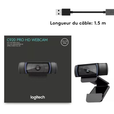 Vente LOGITECH HD Pro Webcam C920 Webcam colour 1920 Logitech au meilleur prix - visuel 10