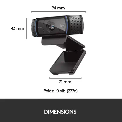 Logitech 960-001055 webcam 3 MP 1920 x 1080 Logitech - visuel 1 - hello RSE - ÉCLAIRAGE OPTIMAL