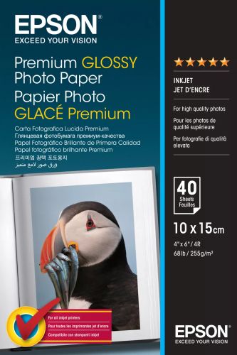 Revendeur officiel Papier EPSON PREMIUM brillant photo papier inkjet 255g/m2 100x150mm 40