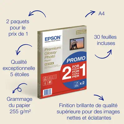 Papier photo A4 brillant Epson Premium 255 g/m2, 30 feuilles - visuel 6