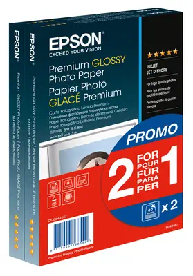 Premium Glossy Photo Paper - 10x15cm - 2x 40 Feuilles - Epson - Papier - visuel 1