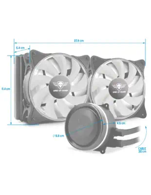 Spirit of Gamer Liquid Force 240 Boitier PC, Processeur Refroidisseur de liquide tout-en-un 12 cm No - Refroidissement PC - visuel 5