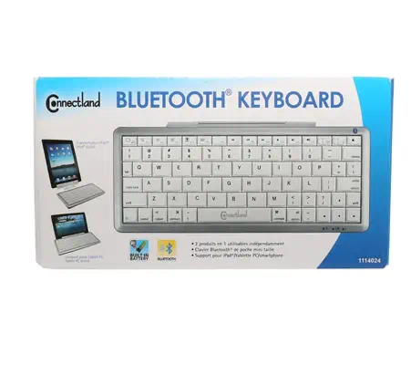 Connectland CL-KBD23024 clavier pour tablette Bluetooth Argent, Blanc - Accessoires Tablette - visuel 6