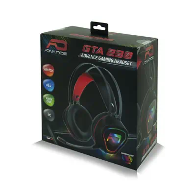 ADVANCE GTA 230 Casque Avec fil Arceau Gaming Noir, Rouge - Casque Micro - visuel 5