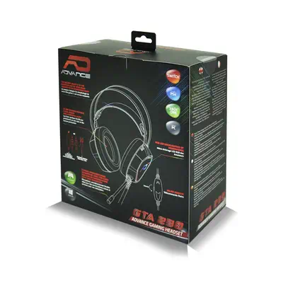 ADVANCE GTA 230 Casque Avec fil Arceau Gaming Noir, Rouge - Casque Micro - visuel 6