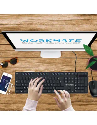 Advance Tapes WORKMATE clavier maison/bureau USB AZERTY Noir - ADVANCE - Clavier - visuel 6