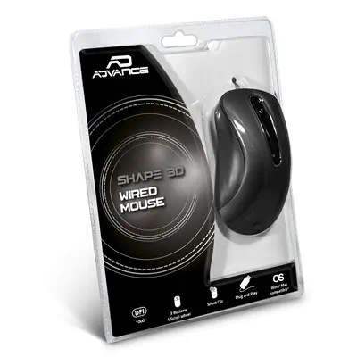 ADVANCE Shape 3D souris Bureau Ambidextre USB Type-A Optique 1000 DPI - Souris - visuel 4