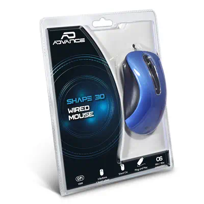 ADVANCE Shape 3D souris Bureau Ambidextre USB Type-A Optique 1000 DPI - Souris - visuel 4