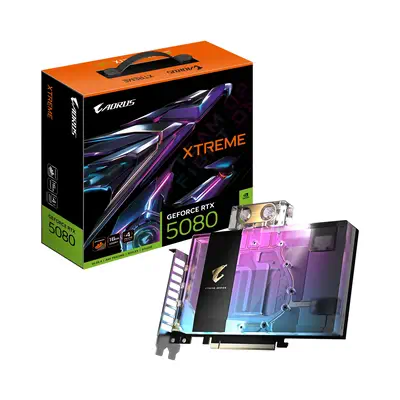 AORUS GeForce RTX 5080 XTREME WATERFORCE WB 16G Carte Graphique - 16 Go GDDR7, 256 bits, PCI-E 5.0,  - Gigabyte - Carte graphique - visuel 1