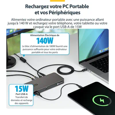 Hub Thunderbolt&trade; 5 à 4 Ports avec Thunderbolt&trade; Share KVM, 80/120 Gbps, Multi-Écrans 8K,  - StarTech - Station d'accueil pour portable - visuel 8